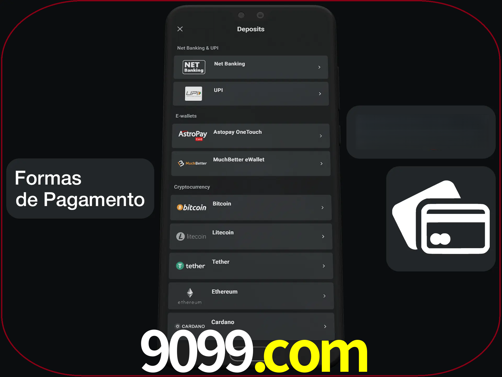 Escolha a forma de pagamento de sua preferência.